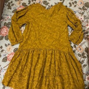 Zara yellow textured dress / size 13-14